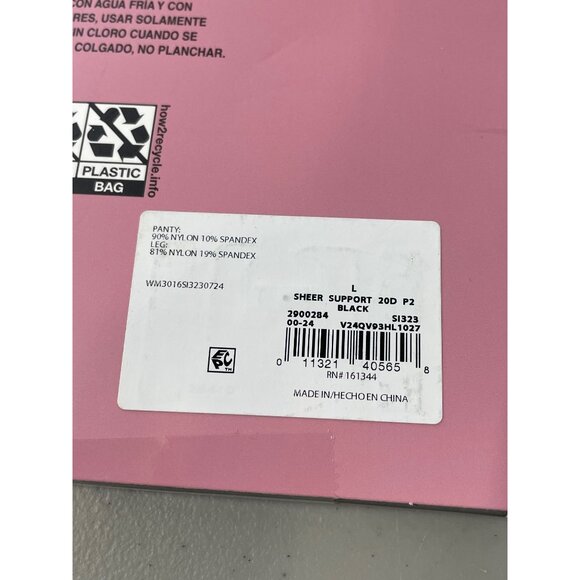 Silk Impressions Pantyhose Size Large Light Support Sheer 20 Denier 2 Pairs NEW - Picture 3 of 6